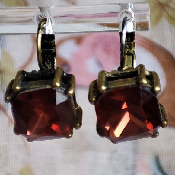 Chloe and Isabel Rhinestone Oxidized Brass Necklace and Pierced Earrings Set - Picture 12 of 14